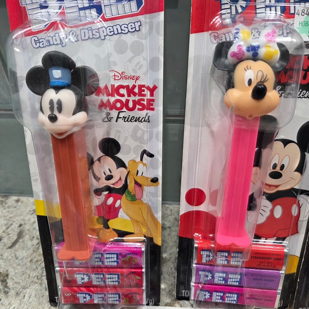 Disney Mickey Mouse and Friends PEZ Candy Dispenser Set with Candy New